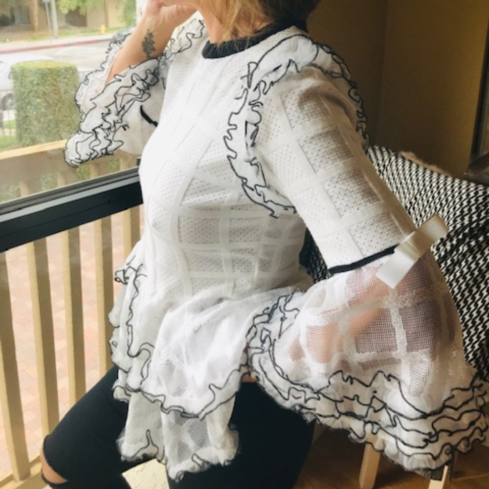 Beautiful Peplum Top with Bell Sleeves - SM